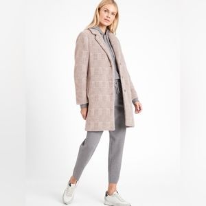 NEW NWT Banana Republic Brushed Plaid Car Coat Fresh Taupe Sz. S Small